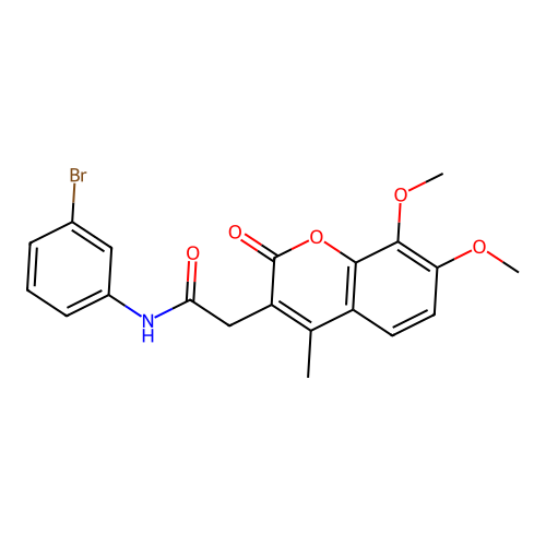 N-(3-bromophenyl)-2-(7,8-dimethoxy-4-methyl-2-oxo-2H-chromen-3-yl)acetamide structure