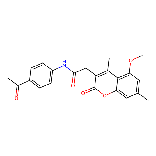 N-(4-acetylphenyl)-2-(5-methoxy-4,7-dimethyl-2-oxo-2H-chromen-3-yl)acetamide structure