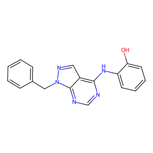 2-((1-benzyl-1H-pyrazolo[3,4-d]pyrimidin-4-yl)amino)phenol structure