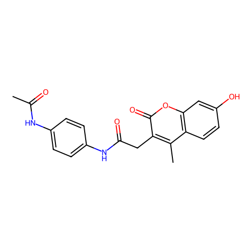 N-(4-acetamidophenyl)-2-(7-hydroxy-4-methyl-2-oxo-2H-chromen-3-yl)acetamide structure