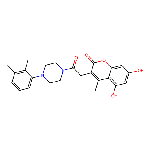 3-(2-(4-(2,3-dimethylphenyl)piperazin-1-yl)-2-oxoethyl)-5,7-dihydroxy-4-methyl-2H-chromen-2-one structure