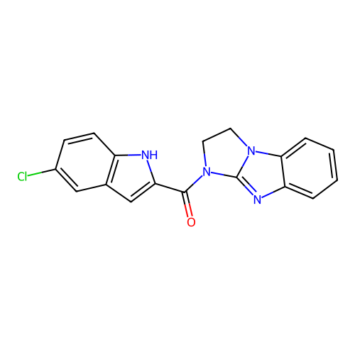 (5-chloro-1H-indol-2-yl)(2,3-dihydro-1H-benzo[d]imidazo[1,2-a]imidazol-1-yl)methanone structure