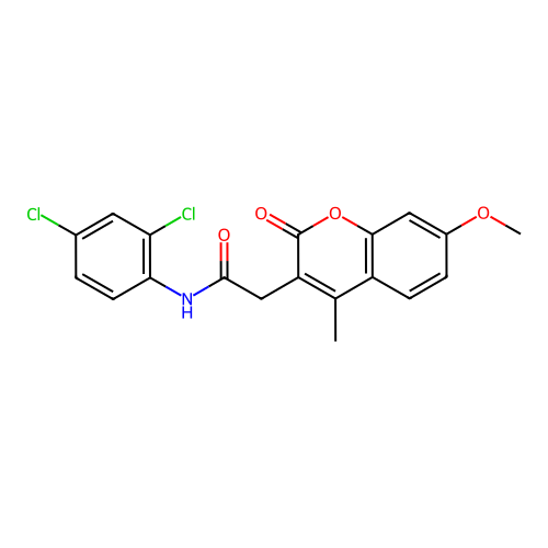 N-(2,4-dichlorophenyl)-2-(7-methoxy-4-methyl-2-oxo-2H-chromen-3-yl)acetamide structure