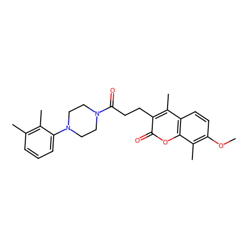 3-(3-(4-(2,3-dimethylphenyl)piperazin-1-yl)-3-oxopropyl)-7-methoxy-4,8-dimethyl-2H-chromen-2-one structure