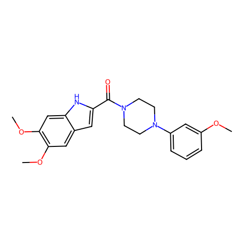 (5,6-dimethoxy-1H-indol-2-yl)(4-(3-methoxyphenyl)piperazin-1-yl)methanone structure