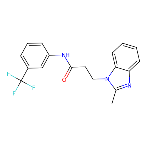 3-(2-methylbenzimidazol-1-yl)-N-[3-(trifluoromethyl)phenyl]propanamide structure