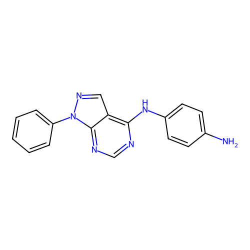 N-(1-phenyl-1H-pyrazolo[3,4-d]pyrimidin-4-yl)benzene-1,4-diamine structure