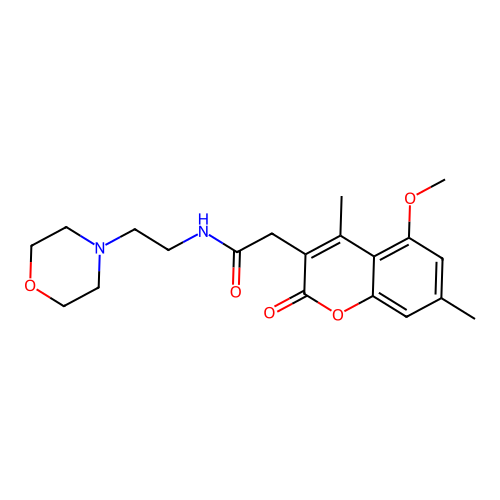 2-(5-methoxy-4,7-dimethyl-2-oxo-2H-chromen-3-yl)-N-(2-morpholinoethyl)acetamide structure