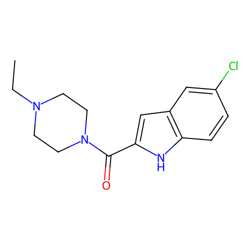 (5-chloro-1H-indol-2-yl)(4-ethylpiperazin-1-yl)methanone structure