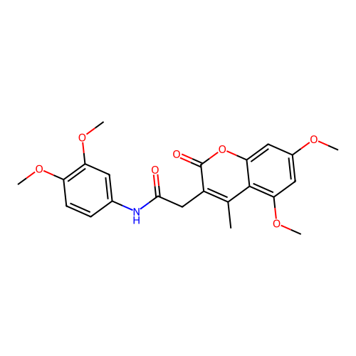 2-(5,7-dimethoxy-4-methyl-2-oxo-2H-chromen-3-yl)-N-(3,4-dimethoxyphenyl)acetamide structure