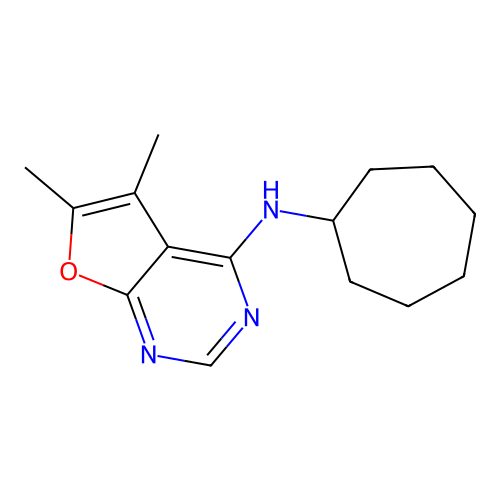 N-cycloheptyl-5,6-dimethylfuro[2,3-d]pyrimidin-4-amine structure