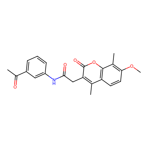 N-(3-acetylphenyl)-2-(7-methoxy-4,8-dimethyl-2-oxo-2H-chromen-3-yl)acetamide structure