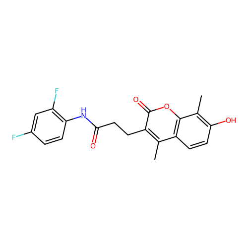 N-(2,4-difluorophenyl)-3-(7-hydroxy-4,8-dimethyl-2-oxo-2H-chromen-3-yl)propanamide structure