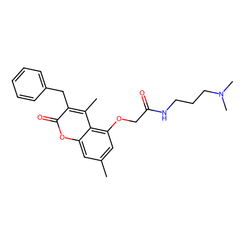 2-((3-benzyl-4,7-dimethyl-2-oxo-2H-chromen-5-yl)oxy)-N-(3-(dimethylamino)propyl)acetamide structure