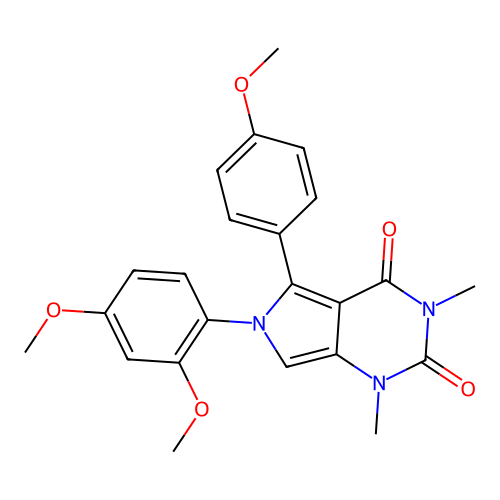 6-(2,4-dimethoxyphenyl)-5-(4-methoxyphenyl)-1,3-dimethyl-1H-pyrrolo[3,4-d]pyrimidine-2,4(3H,6H)-dione structure