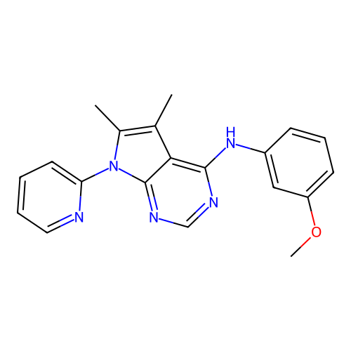 N-(3-methoxyphenyl)-5,6-dimethyl-7-(pyridin-2-yl)-7H-pyrrolo[2,3-d]pyrimidin-4-amine structure