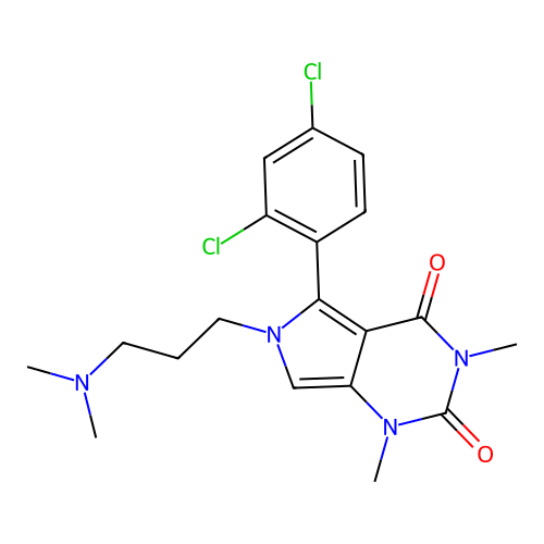 5-(2,4-dichlorophenyl)-6-(3-(dimethylamino)propyl)-1,3-dimethyl-1H-pyrrolo[3,4-d]pyrimidine-2,4(3H,6H)-dione structure