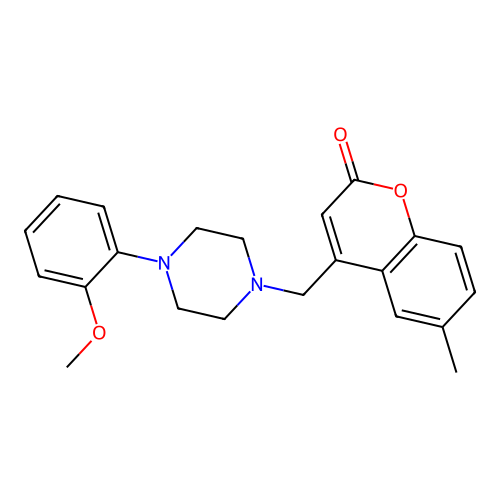 4-((4-(2-methoxyphenyl)piperazin-1-yl)methyl)-6-methyl-2H-chromen-2-one structure