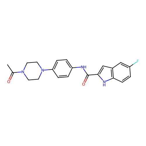 N-[4-(4-acetylpiperazin-1-yl)phenyl]-5-fluoro-1H-indole-2-carboxamide structure
