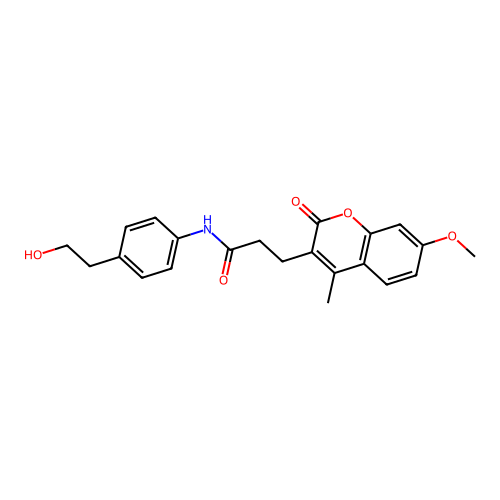 N-(4-(2-hydroxyethyl)phenyl)-3-(7-methoxy-4-methyl-2-oxo-2H-chromen-3-yl)propanamide structure