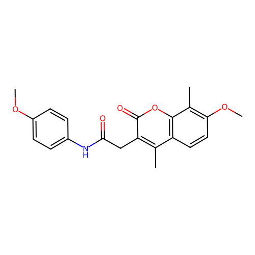 2-(7-methoxy-4,8-dimethyl-2-oxo-2H-chromen-3-yl)-N-(4-methoxyphenyl)acetamide structure