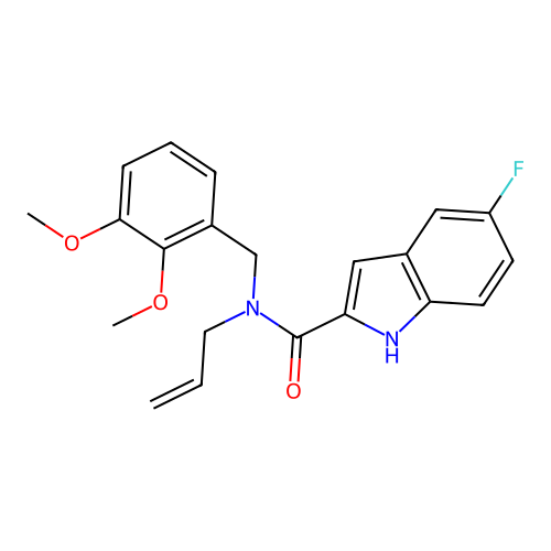 N-(2,3-dimethoxybenzyl)-5-fluoro-N-(prop-2-en-1-yl)-1H-indole-2-carboxamide structure