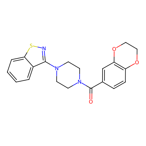 (4-(benzo[d]isothiazol-3-yl)piperazin-1-yl)(2,3-dihydrobenzo[b][1,4]dioxin-6-yl)methanone structure