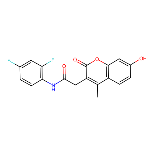 N-(2,4-difluorophenyl)-2-(7-hydroxy-4-methyl-2-oxo-2H-chromen-3-yl)acetamide structure