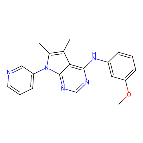 N-(3-methoxyphenyl)-5,6-dimethyl-7-(pyridin-3-yl)-7H-pyrrolo[2,3-d]pyrimidin-4-amine structure