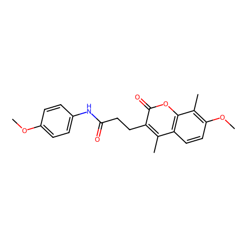 3-(7-methoxy-4,8-dimethyl-2-oxo-2H-chromen-3-yl)-N-(4-methoxyphenyl)propanamide structure