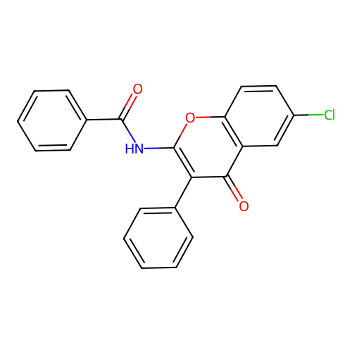 N-(6-chloro-4-oxo-3-phenyl-4H-chromen-2-yl)benzamide structure