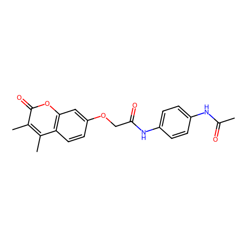 N-[4-(acetylamino)phenyl]-2-[(3,4-dimethyl-2-oxo-2H-chromen-7-yl)oxy]acetamide structure