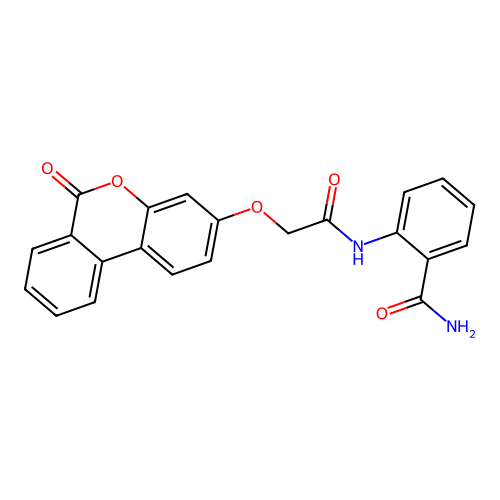 2-({[(6-oxo-6H-benzo[c]chromen-3-yl)oxy]acetyl}amino)benzamide structure