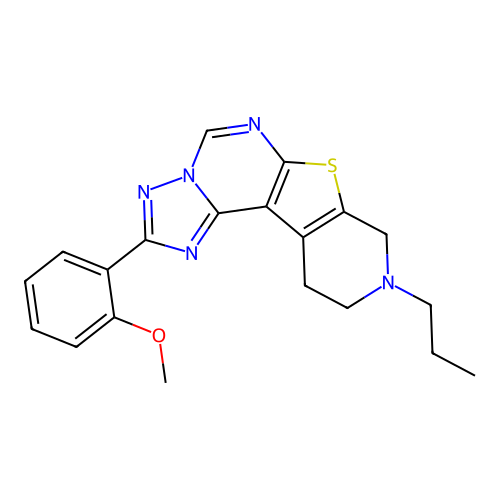 2-(2-methoxyphenyl)-9-propyl-8,9,10,11-tetrahydropyrido[4',3':4,5]thieno[3,2-e][1,2,4]triazolo[1,5-c]pyrimidine structure