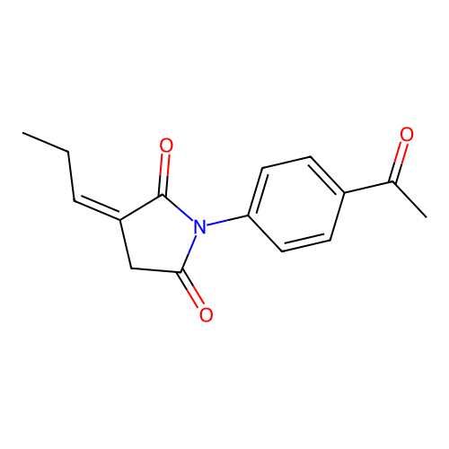 (3Z)-1-(4-acetylphenyl)-3-propylidenepyrrolidine-2,5-dione structure