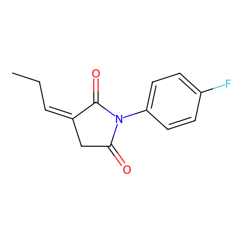 (3Z)-1-(4-fluorophenyl)-3-propylidenepyrrolidine-2,5-dione structure
