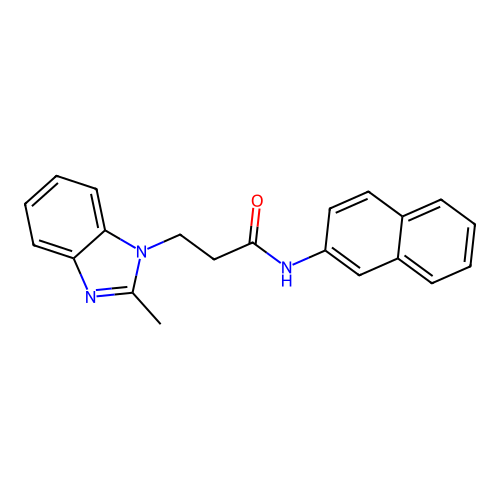 3-(2-methyl-1H-benzimidazol-1-yl)-N-(naphthalen-2-yl)propanamide structure