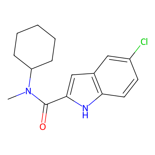 5-chloro-N-cyclohexyl-N-methyl-1H-indole-2-carboxamide structure