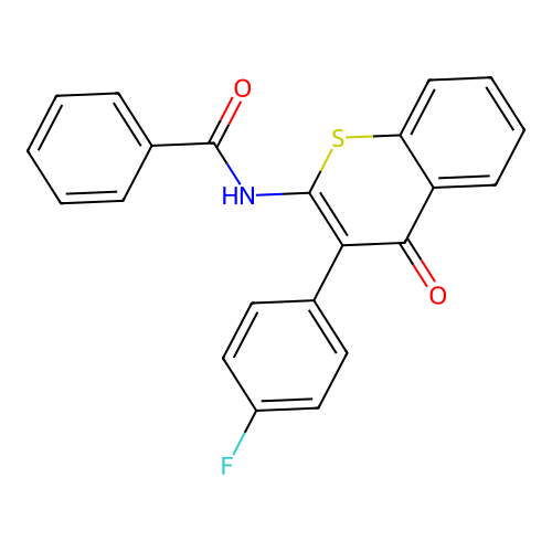 N-(3-(4-fluorophenyl)-4-oxo-4H-thiochromen-2-yl)benzamide structure