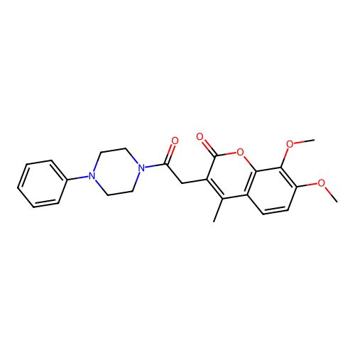 7,8-dimethoxy-4-methyl-3-(2-oxo-2-(4-phenylpiperazin-1-yl)ethyl)-2H-chromen-2-one structure
