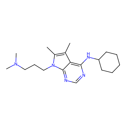 N-cyclohexyl-7-[3-(dimethylamino)propyl]-5,6-dimethylpyrrolo[2,3-d]pyrimidin-4-amine structure
