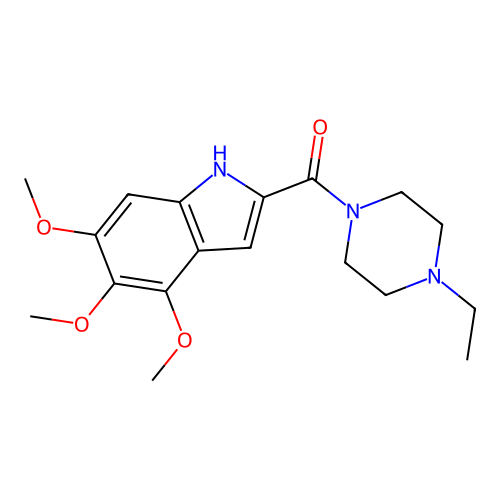 (4-ethylpiperazin-1-yl)(4,5,6-trimethoxy-1H-indol-2-yl)methanone structure