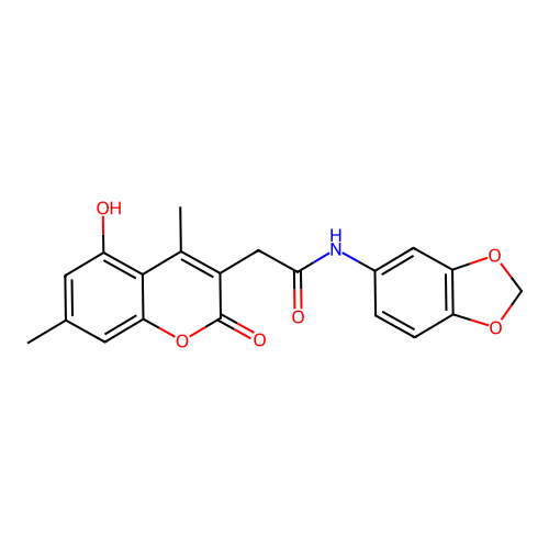 N-(benzo[d][1,3]dioxol-5-yl)-2-(5-hydroxy-4,7-dimethyl-2-oxo-2H-chromen-3-yl)acetamide structure