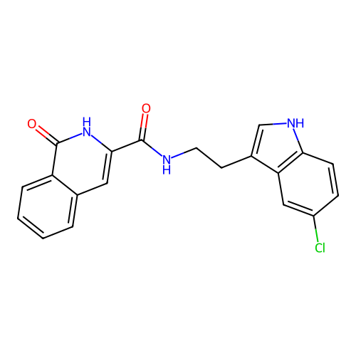N-[2-(5-chloro-1H-indol-3-yl)ethyl]-1-oxo-2H-isoquinoline-3-carboxamide structure