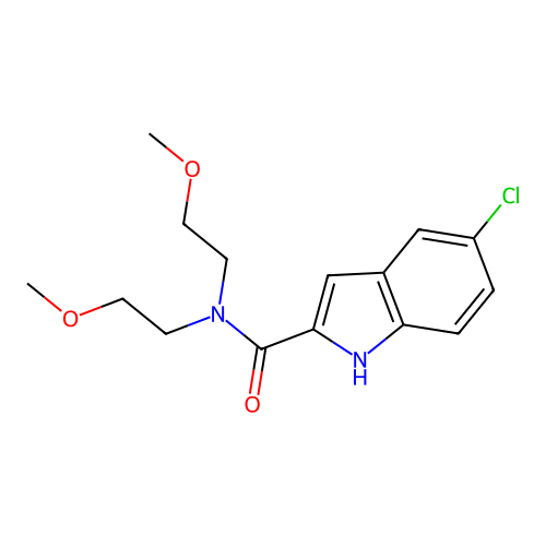 5-chloro-N,N-bis(2-methoxyethyl)-1H-indole-2-carboxamide structure