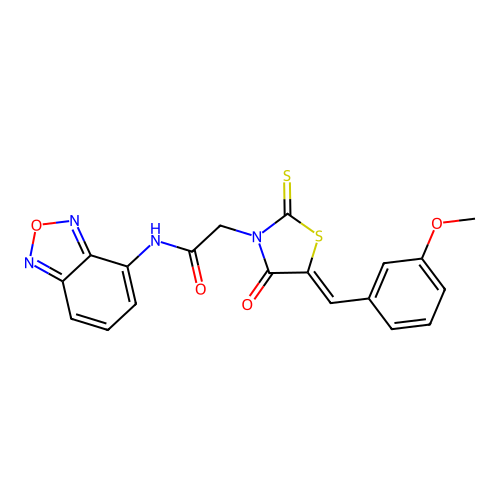 N-(benzo[c][1,2,5]oxadiazol-4-yl)-2-(5-(3-methoxybenzylidene)-4-oxo-2-thioxothiazolidin-3-yl)acetamide structure