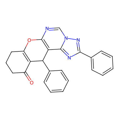 2,12-diphenyl-8,9,10,12-tetrahydro-11H-chromeno[3,2-e][1,2,4]triazolo[1,5-c]pyrimidin-11-one structure