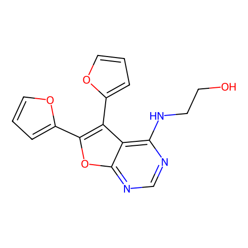 2-[[5,6-Bis(furan-2-yl)furo[2,3-d]pyrimidin-4-yl]amino]ethanol structure