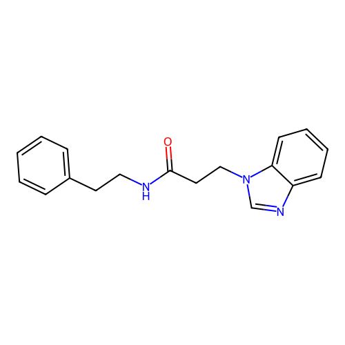 3-(1H-benzimidazol-1-yl)-N-(2-phenylethyl)propanamide structure