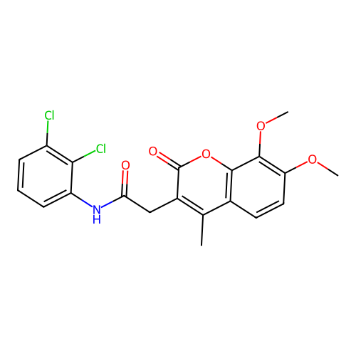 N-(2,3-dichlorophenyl)-2-(7,8-dimethoxy-4-methyl-2-oxo-2H-chromen-3-yl)acetamide structure
